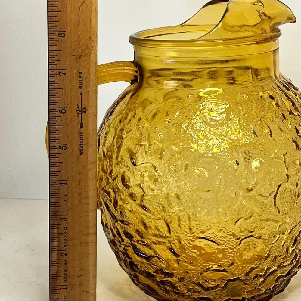 Vintage Anchor Hocking Lido Amber Glass Pitcher